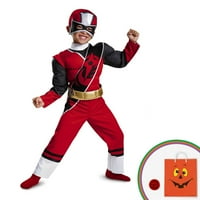 Crveni Ranger Ninja Čelični komplet kostima za dječje mišiće sa besplatnim poklonom