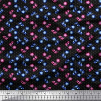 Soimoi pamučna ducka tkanina točka, plava i ružičasta cvjetna cvjetna tiskana tkanina širom