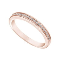 0. Carat Okrugli oblik Bijeli prirodni dijamant prekrasan klasični prsten za uključivanje 14K čvrste ruže
