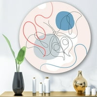 Designart 'leptir sa jednim crtanjem na kubizmu oblika II' moderni krug metalni zid Art-disk od 11