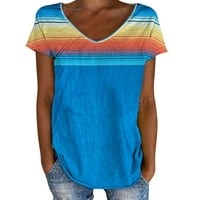 Ženske Majice Zapadnog Etničkog Stila Geometrijske Rombske Štampane Majice Za Žene Prevelike Crewneck Ljetne Casual Majice
