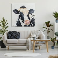 Stupell Industries Farm Cow Head Closeup Country animal Portrait Canvas Wall Art, 36, dizajn Diane Fifer