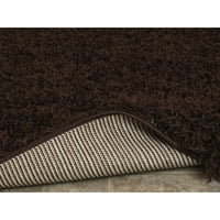 Ottomanson Fluffy Solidan Zatvoreni Shag Trkač Rug, 2 '7 8', Braon