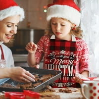 Njspdjh Božić Kuhinja Kecelje Za Kuvanje Karirane Kecelje Podesiva Kecelja Za Pečenje Bivola