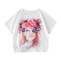 B91xZ djevojke ' Fashion Toddler Tops Summer Girls T Shirt crtani štampani odjeća moda za djecu odjeća, veličine 4 godine