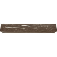 8 W 8 H 10'L 3-Sided ručno tesani Endurathane Fau drvena stropna greda, Vintage Mahagonij