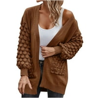 Midi kardigan modni ženski zimski jednobojni džepovi Casual Dugi rukav dugi džemper kaput kardigan bluza