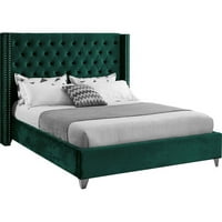 Aiden Green Velvet puni krevet: zeleni baršun, stil: savremeni
