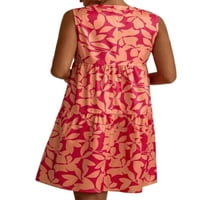 Colisha Dame kratke haljine V izrez Mini haljina cvjetna tiskanja ljetna plaža sandress baggy party bez