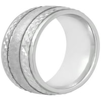 Muški srebrni dijamantski prsten-muški vjenčani prsten