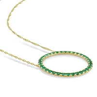 Carat T. G. W. kreiran smaragdna 10kt ogrlica otvorenog kruga od žutog zlata