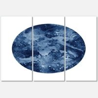 Designart 'Blue Space Galaxy Circle' Moderni Platneni Zidni Umjetnički Print