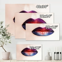 Ženske usne sa svijetlim ED ruž za usne fotografije Platno Art Print