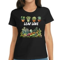 List Love Cactus Lover Gardener poklon ženska grafička majica kratka rukava sa modernim i udobnim dizajnom,