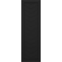 Ekena Millwork 12 W 38 H True Fit PVC jedno ploča Chevron Moderni stil fiksne kapke, crna