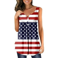 Dan nezavisnosti žene Tee Plus Size Američki 4. jula štampane majice sa kratkim rukavima sa V-izrezom