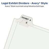 Avery Individualni pravni razdjelci Avery Style, veličina slova, bočna kartica