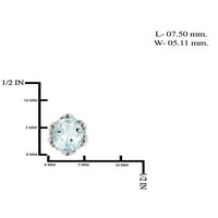 NakitKlub 0. Naušnice CTW akvamarine - sterling srebro