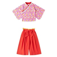 Dječji dječaci Djevojke pidžamas dječji dječji proljetni ljetni cvjetni pamuk Ispis kratkih rukava kimono