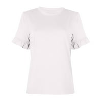 Ženske ljetne tunike pulover kratki rukav ženske bluze okrugli izrez T-Shirt 2XL