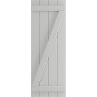Ekena Millwork 1 2 W 28 H True Fit PVC Četiri ploče Pridružene su se pločima-n-batten rolete sa z-barom, siva