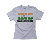 Indija Badminton - Olimpijske igre - Rio - Pamučna majica za zastavu Djevojku siva majica