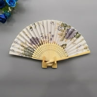 LeKY drveni sklopivi ventilator ljeto ručni ventilator izvrstan dvostrani cvijet uzorak Folding Fan elegantan