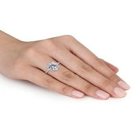 4-karatni T. G. W. stvorio bijeli safir 10kt prsten od bijelog zlata