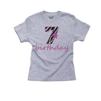 Pink Zebra - 7. rođendanska zvijezda - slatka djevojčica pamučna majica