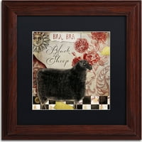 Zaštitni znak Likovna umjetnost Baa Baa crna ovca Umjetnost platna po boji Pekara, crni mat, drveni okvir