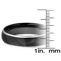 Obalni nakit Black Plinov prsten od nehrđajućeg čelika sa žljebovenim linijama