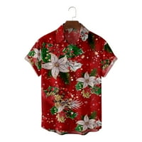 Božićni muški havajski bluze jedinstveni bluze labave bluze za putovanja i izlaske