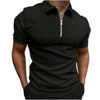 Muška pulover vrhovi majica kratki rukav ljetna bluza za muškarce Zipper rever V vrat udobne Golf majice pune boje