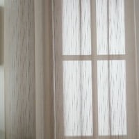 Yipa 1-komad vezene cvjetne bijele Sheer Zavjese Valance Voile prozor zavjese Tulle prozor zavjese za