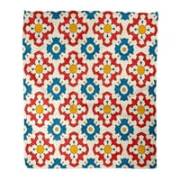 Flannel baca pokrivač drevni mozaik cvjetni eklektični keramički etnički simetrični geometrijski uzorak