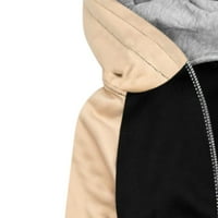 Ženska modna boja Podudarna jakna Zipper džepni duks dugih rukava s kapuljačom s kapuljačom džemperi žene