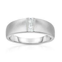 Muški dijamantski prsten ct tw princeza-rezano 10k Bijelo zlato
