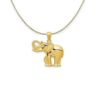 14K žuto zlato 2D ogrlica s slonom