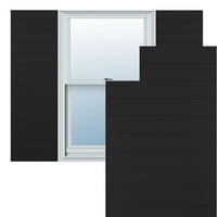 Ekena Millwork 18 W 45 H True Fit PVC horizontalni šlag Moderni stil fiksne kapke, crna