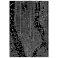 Karte avenue piste i zastave Zidna umjetnost platnene otiske Phylum dizajn grada koji nikad ne spava karte američkih gradova - crno, bijelo