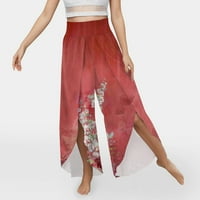 SayHi posteljina hlače za žene Ljeto caljevina točno prorez široki noga visoki struk plus veličina casual