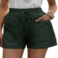 Sanviglor žene kratke vruće pantalone široke noge ljetne plaže kratke hlače bermude Mini pantalone labave dna Holiday Army zelena 3xl