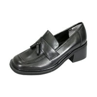 Rhona ženske cipele od kože sa resicama široke širine crne 11