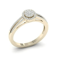 1 4CT TDW Diamond 10K žuti zlatni halo zaručni prsten