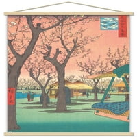 Utagawa Hiroshige - Vrt šljiva na zidnom posteru KAMATA sa magnetnim okvirom, 22.375 34