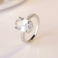 Božić ponude SHOPESSA Božićni pokloni Nakit Moda jednostavan luksuzan Oval bijeli cirkon ženski prsten