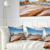 Dizandart Atlantic Ocean košta u Bretanja - Jastuk za bacanje fotografije - 16x16