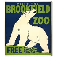 Wynwood Studio Životinje Zidno umjetnosti Platno printova 'Brookefield zoo Polar Bear' zoološki vrt i divlje životinje - bijelo, zeleno