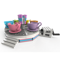 Blokovi: Zabavni sajamski čajni čajevi vožnja -, set cigle, zabavni model za vožnju parka, promovira učenje stabljike