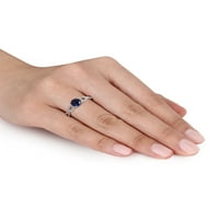 Carat T. G. W. stvorio plavi safir i dijamant-Accent 10kt Infinity zaručnički prsten od bijelog zlata